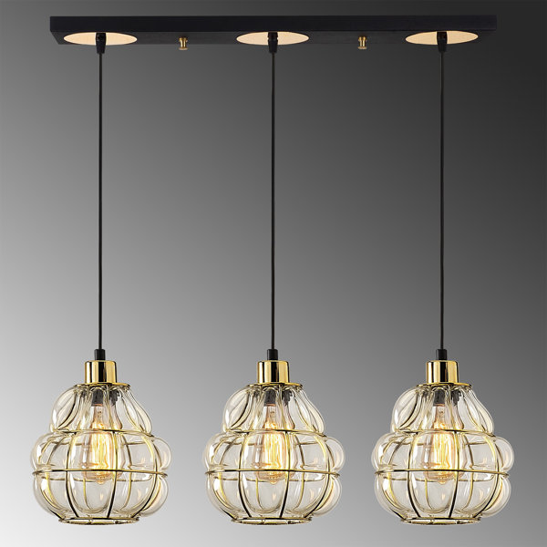 East Urban Home Margolis 3 Light Kitchen Island Teardrop Pendant